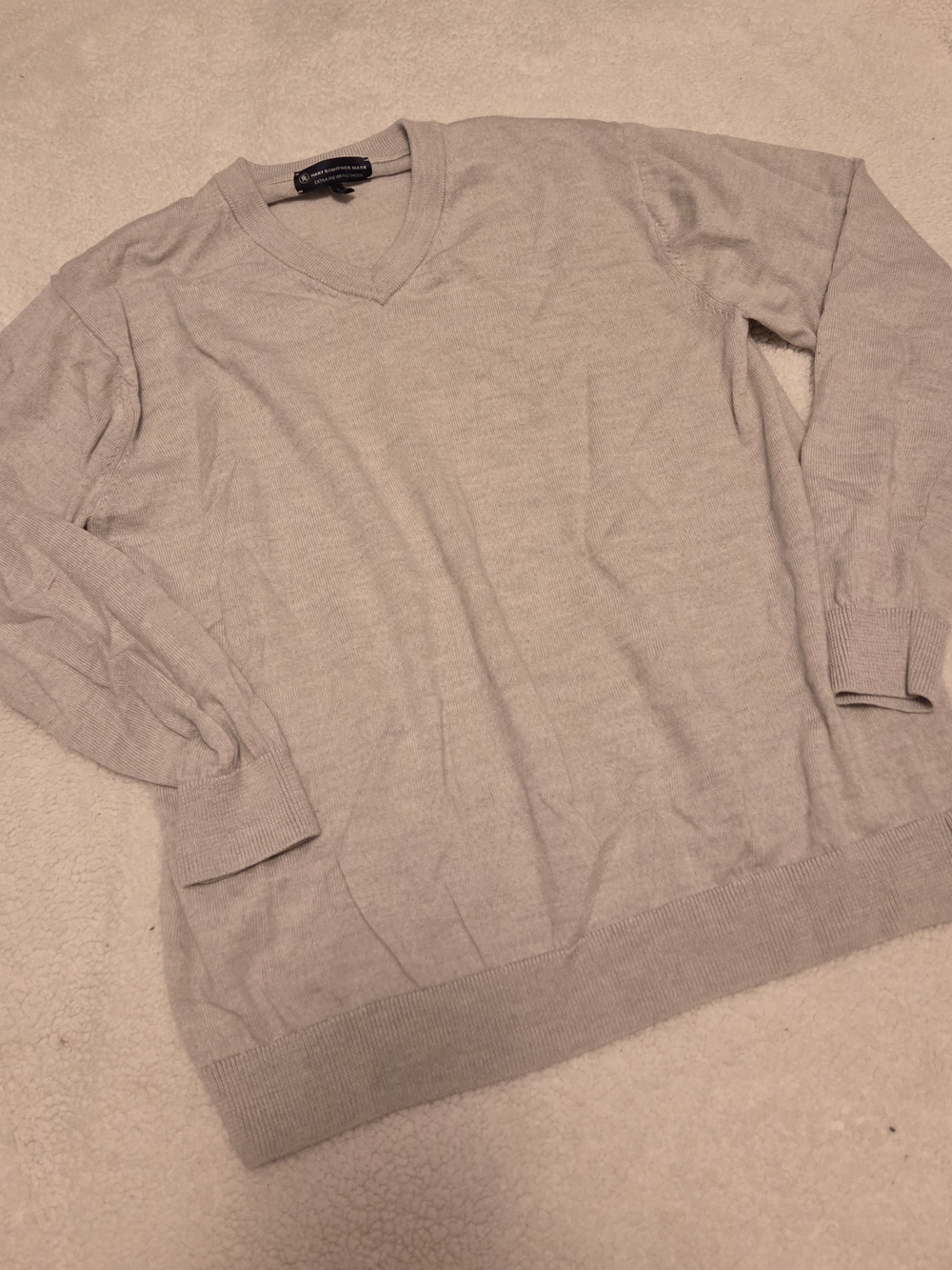 Hart Schaffner Marx V-Neck Sweater in Light Taupe